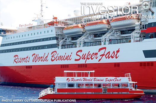 Bimini SuperFast Cruise Ship on its inaugural voyage day