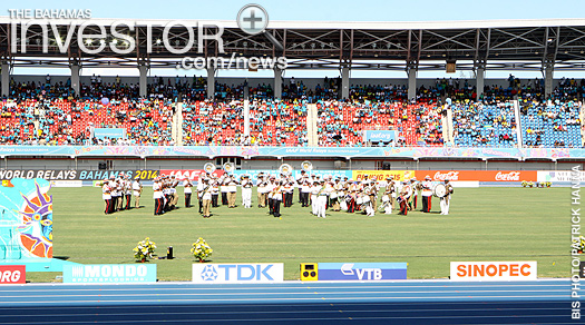 Royal Bahamas Police Force and Royal Bahamas Defence Force bands perform at the opening ceremony