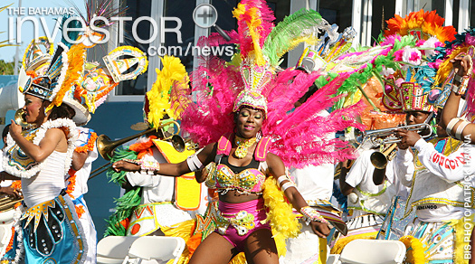 Junkanoo performers participate in the opening of the inaugural IAAF World Relays Bahamas