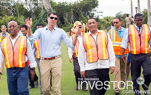 Prime Minister Perry Christie along with members of his Cabinet tour Baha Mar