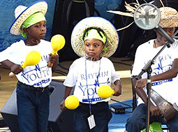 Members of the Rhythm Youth Band provide entertainment